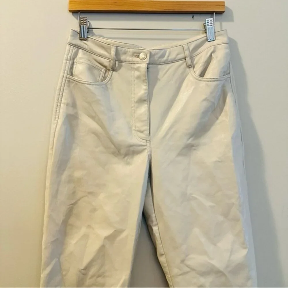 Aritzia Wilfred Melina Super High Rise Pants- faux Leather Size 8